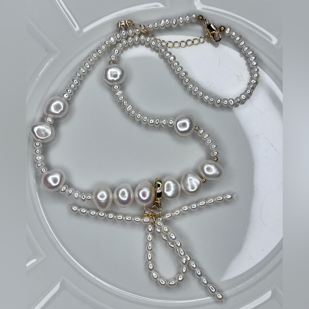 Handmade Freshwater Organic Pearl Detachable Pendant Necklace